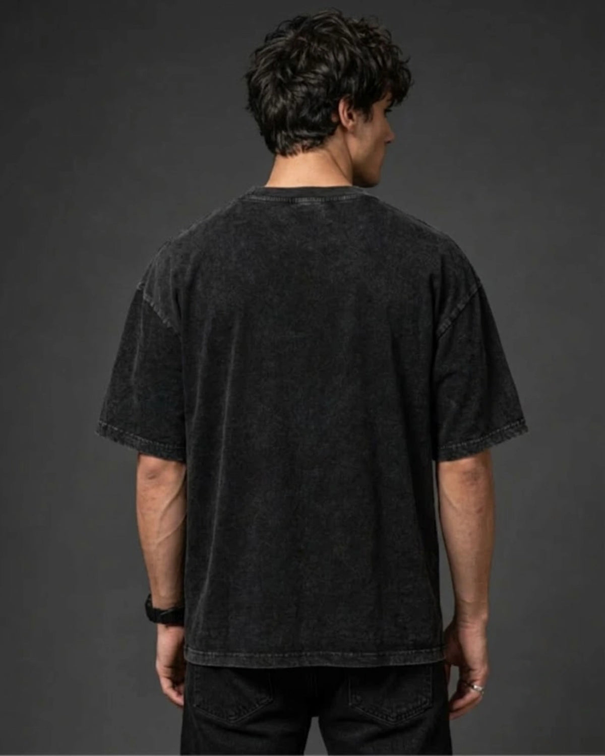 Black Red Savage Graphic Men’s Acid Wash T-Shirt (240 GSM)
