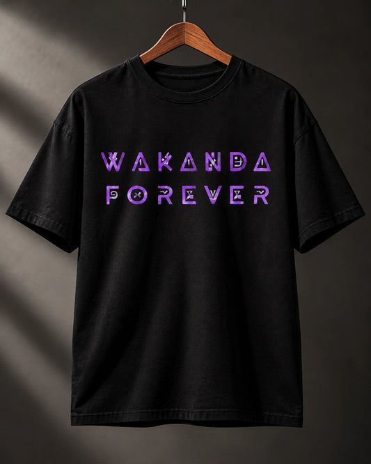 Black Wakanda Forever Graphic Men’s Oversized T-Shirt (240 GSM)