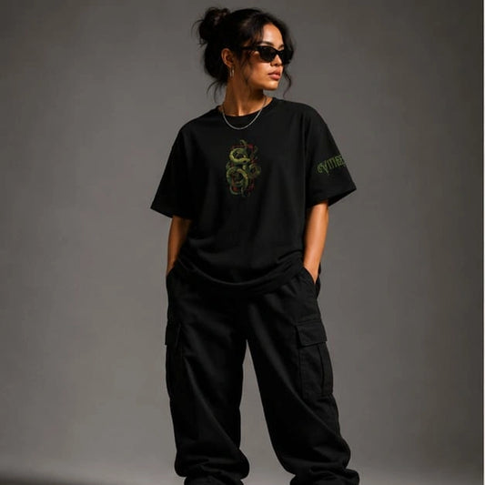 serpent graphic tshirt full pose female