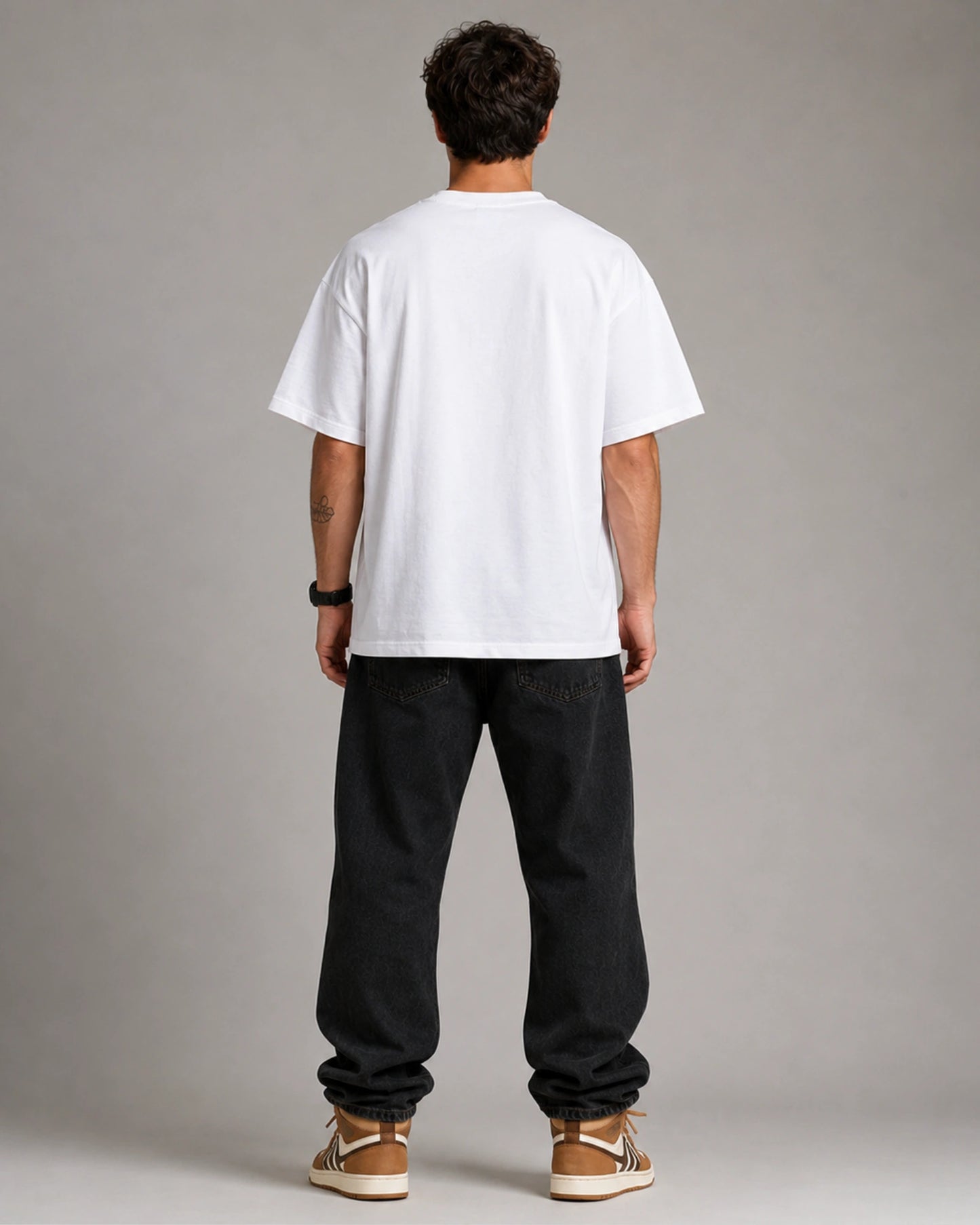 White Trust Your Crazy Ideas Graphic Streetwear Men’s Oversized T-Shirt (260 GSM)