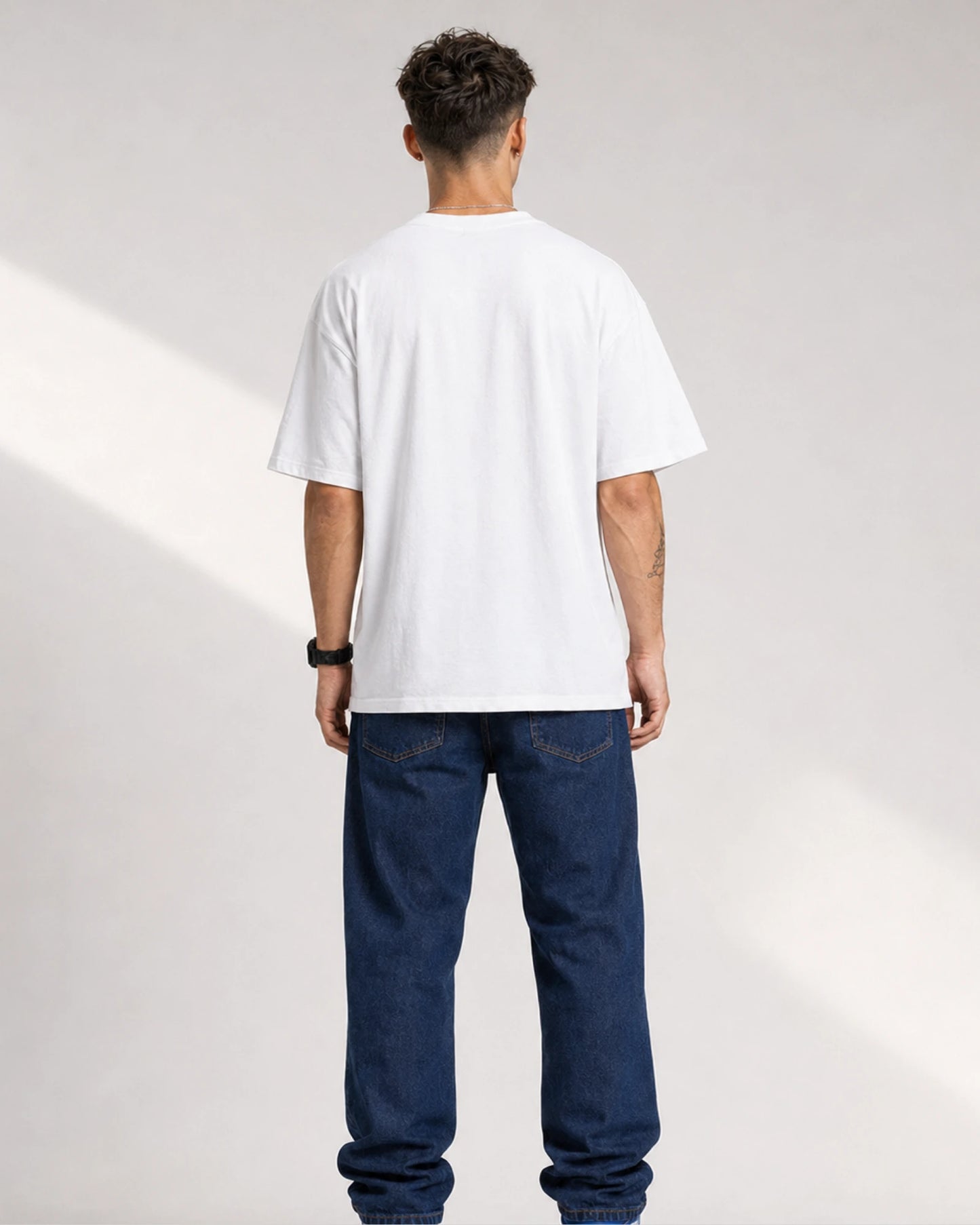 White World Map Travel Graphic Men’s Oversized T-Shirt (260 GSM)