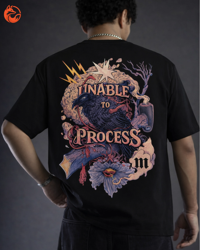 Unable To Process Graphic Oversized T Shirt for Men and Women
