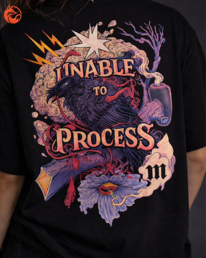 Unable To Process Graphic Oversized T Shirt for Men and Women
