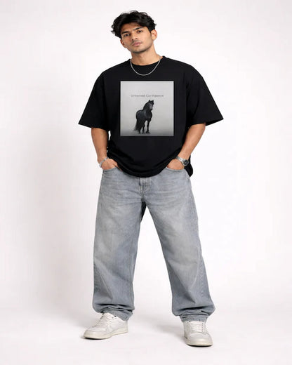 Horse Untamed Confidence Unisex Oversized Cotton T Shirt