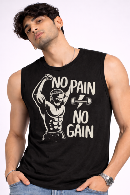 No Pain No Gain Men's Sleeveless Gym T-Shirt