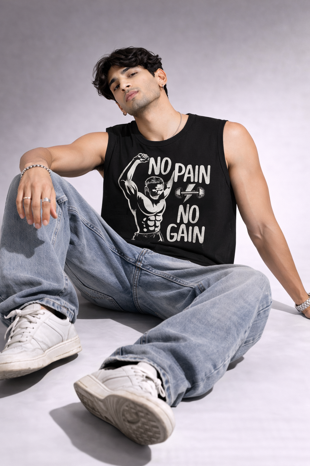No Pain No Gain Men's Sleeveless Gym T-Shirt