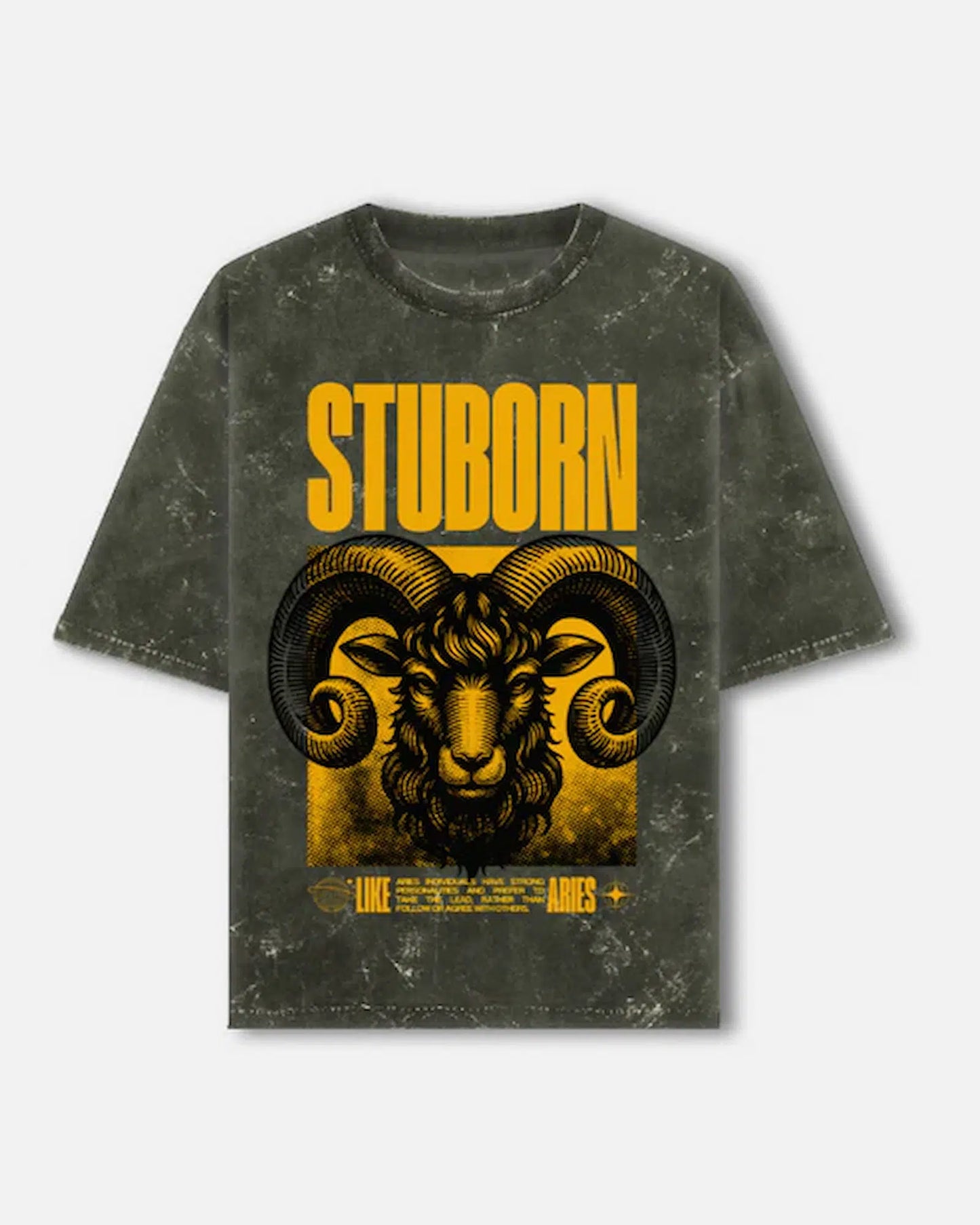 Stubborn Unisex Acid Washed Oversized T-Shirt
