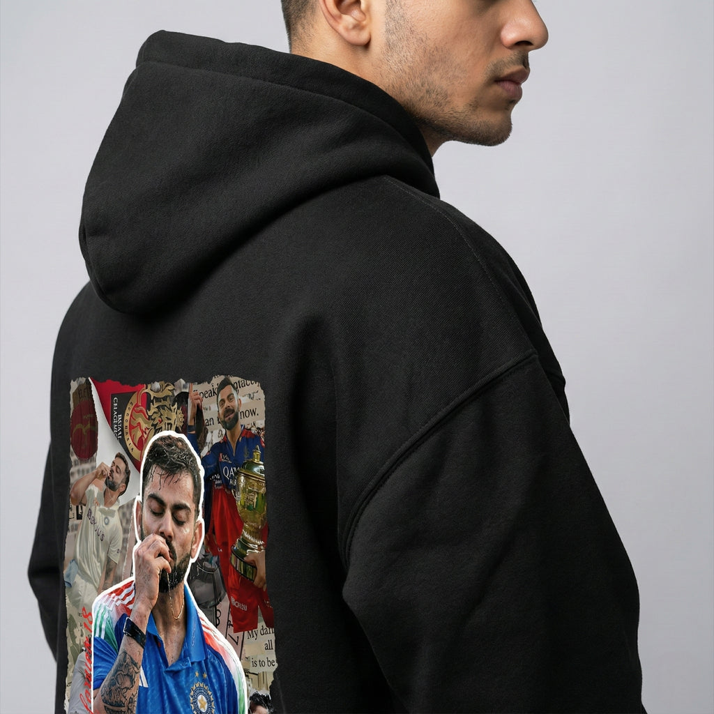 Virat Kohli Signature Zip Hoodie 370 GSM - Black Edition