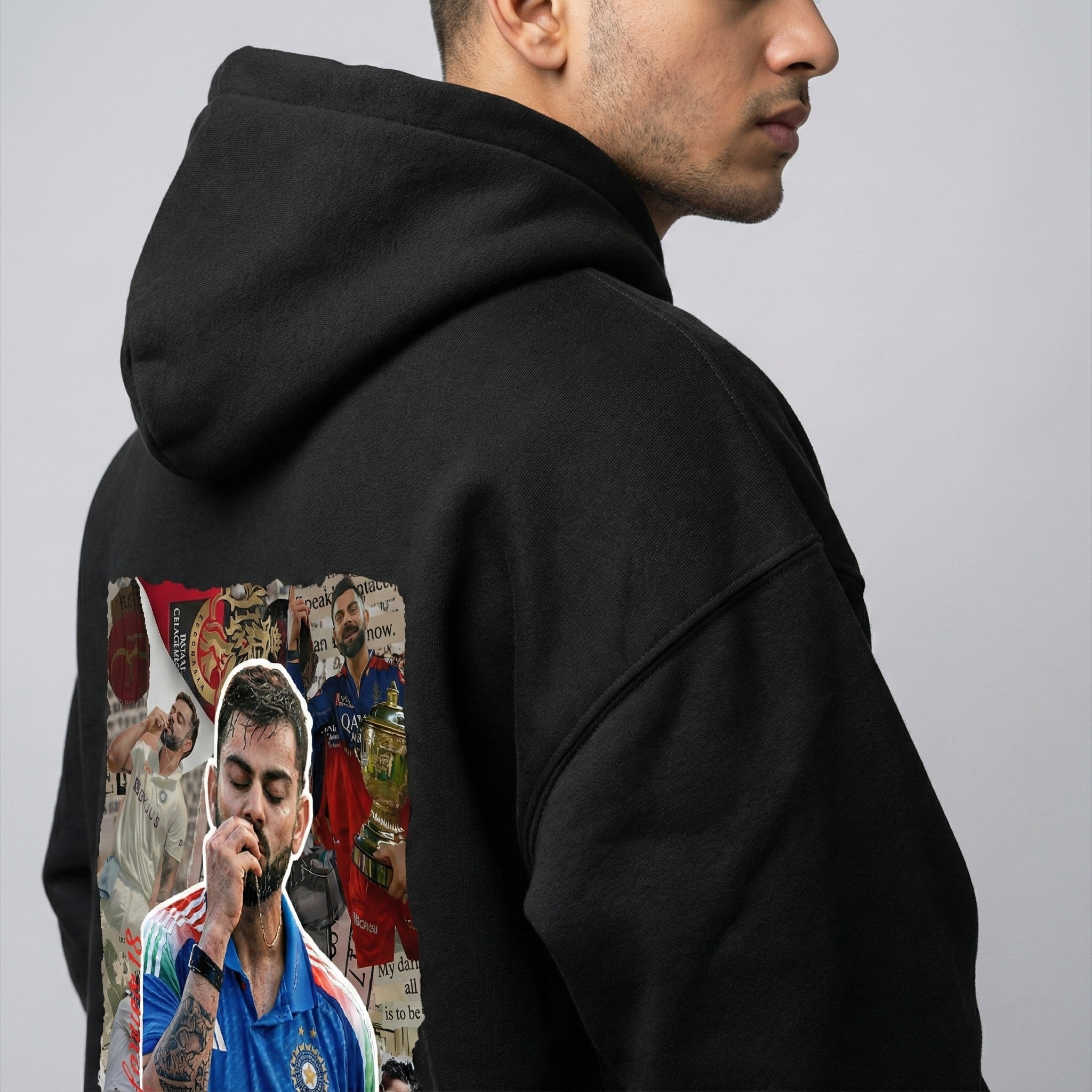 Virat Kohli Signature Zip Hoodie 370 GSM - Black Edition