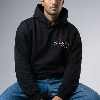 Virat Kohli Legacy 18 Premium Pull Over Hoodie – Black Summer Edition