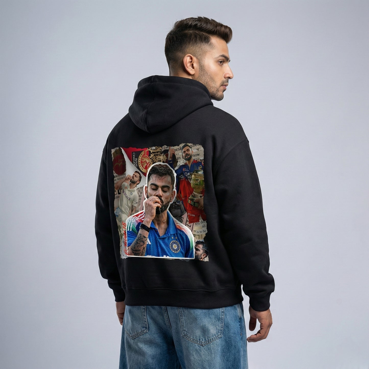 Virat Kohli Legacy 18 Premium Pull Over Hoodie – Black Summer Edition