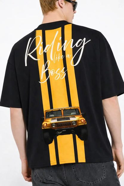 yellow strap back design-dominant boss-tshirt oversized