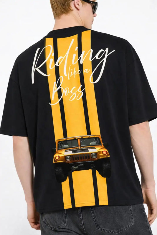 yellow strap back design-dominant boss-tshirt oversized