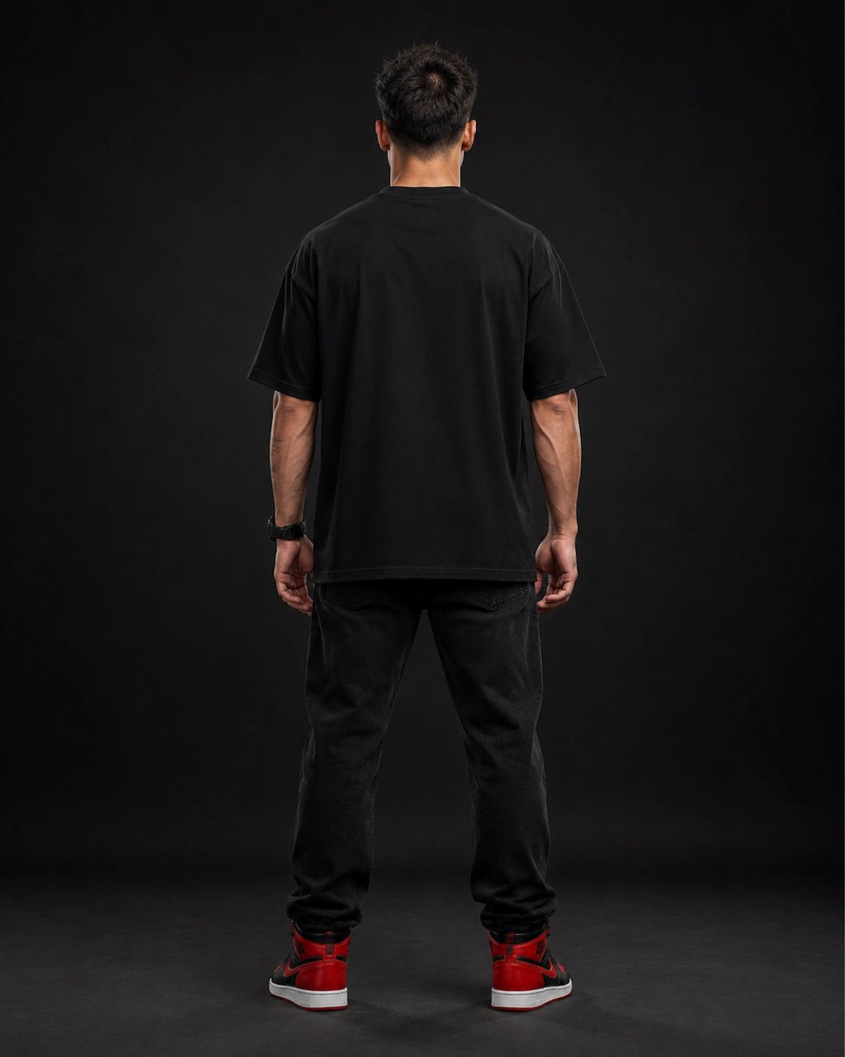 Black Egyptian Anubis Graphic Men's Oversized T-Shirt (260 GSM)
