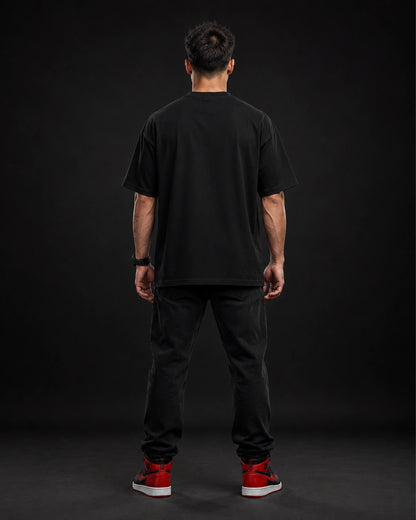 Black Egyptian Anubis Graphic Men's Oversized T-Shirt (260 GSM)