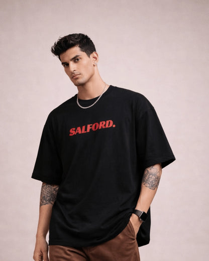 Black Japanese Koi Fish Graphic Men’s Oversized T-Shirt (240 GSM)