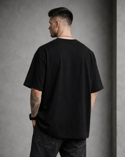 Black Tokyo Japan Typography Graphic Men’s Oversized T-Shirt (240 GSM)