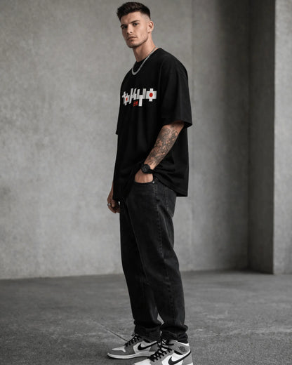 Black Tokyo Japan Typography Graphic Men’s Oversized T-Shirt (240 GSM)