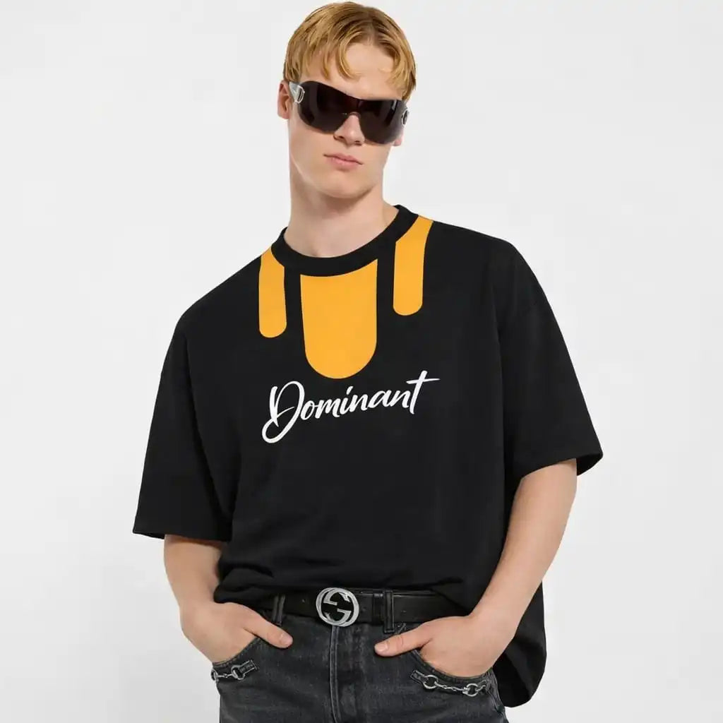 Front Pose Oversized Tshirt Yellow Strap