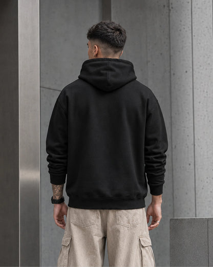 Black Authentic Floral Graphic Streetwear Men’s Hoodie (360 GSM)