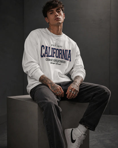 White California West Coast Graphic Men’s Sweatshirt (350 GSM)