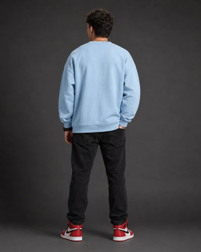 Sky Blue Motorcycle Rider Graphic Streetwear Men’s Sweatshirt (350 GSM)