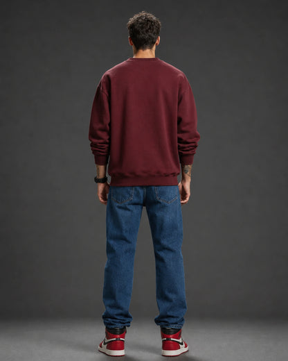 Maroon Sight Eye Graphic Streetwear Men’s Sweatshirt (350 GSM)