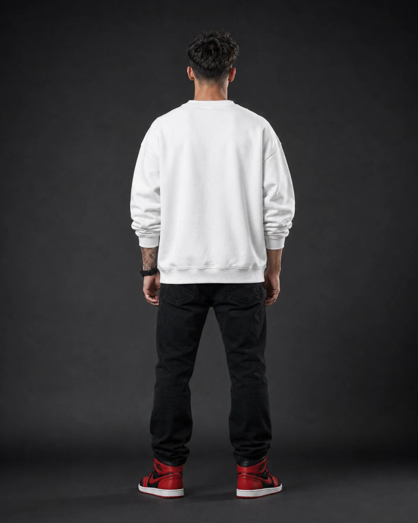 White Spider Mask Graphic Streetwear Men’s Sweatshirt (350 GSM)