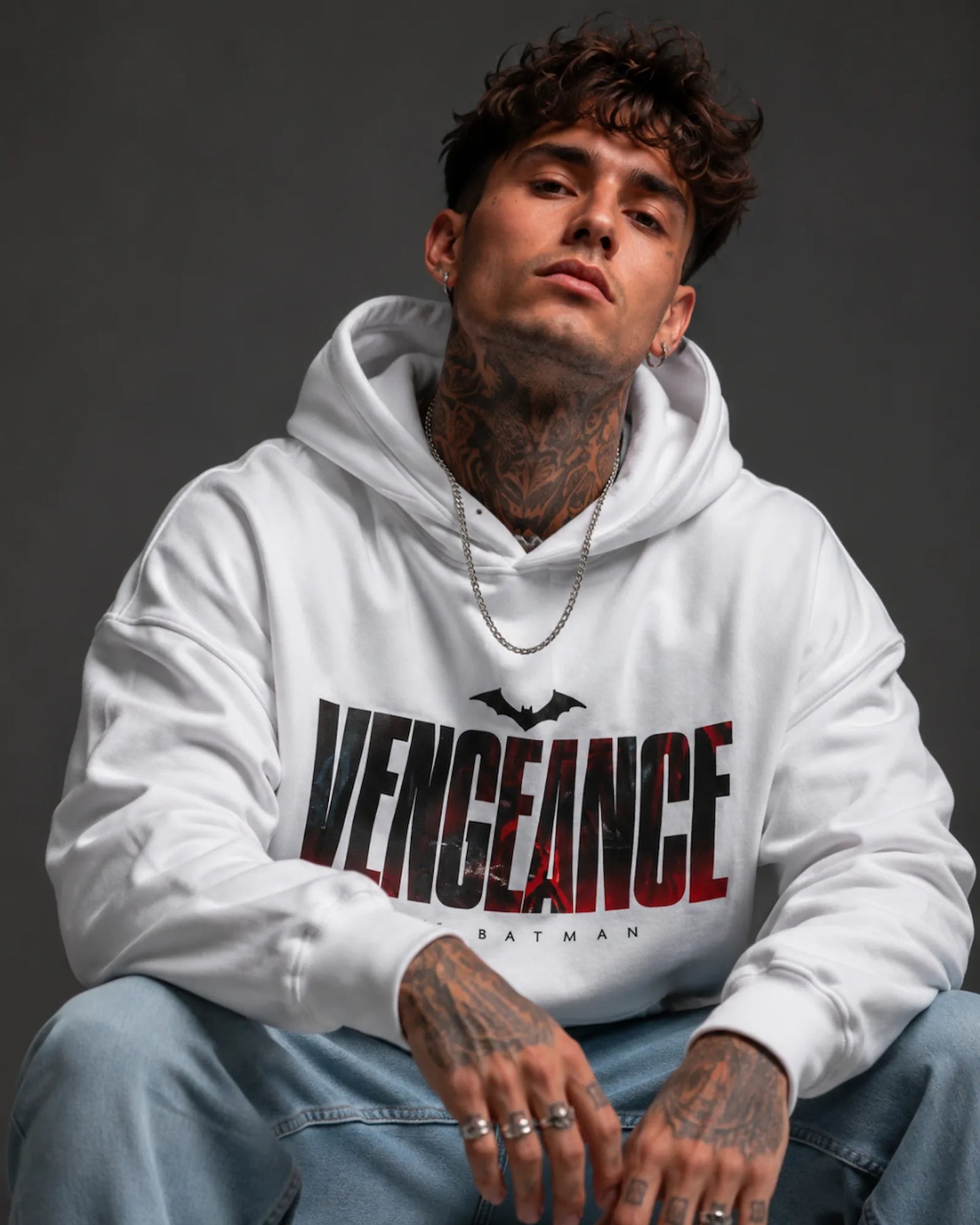 White Vengeance Graphic Streetwear Men’s Hoodie (360 GSM)