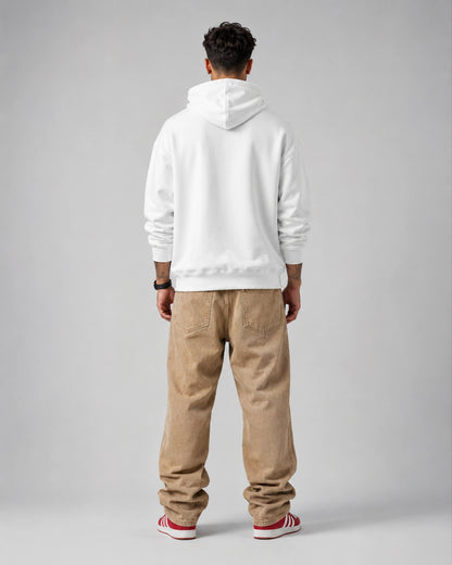 White Dark Collage Statue Graphic Streetwear Men's Hoodie (360 GSM)