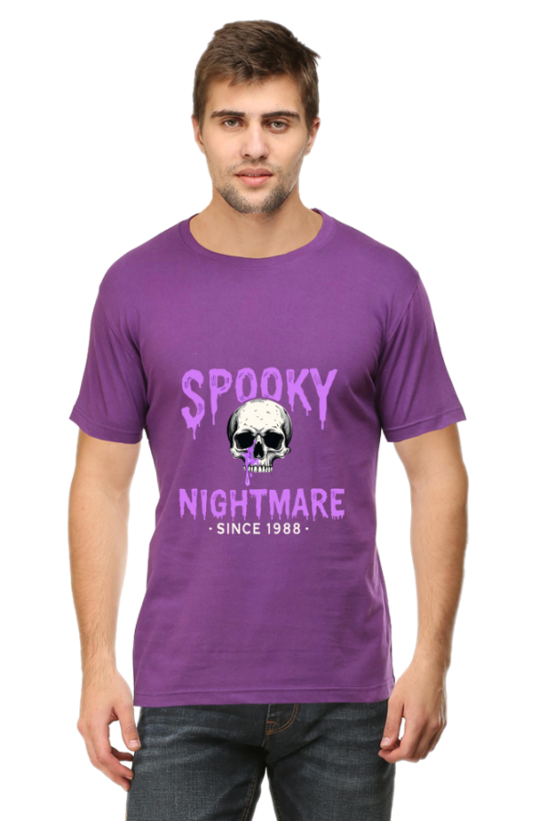 Spooky Nightmare Club Gothic Skull Print Men's Half Sleeve Crew Neck T-Shirt - Image 6