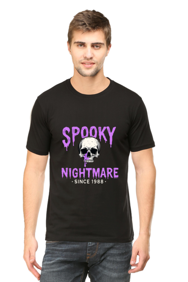 Spooky Nightmare Club Gothic Skull Print Men's Half Sleeve Crew Neck T-Shirt - Image 9