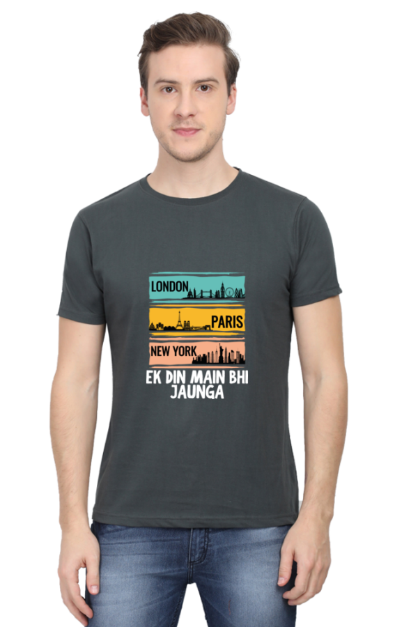London, Paris, New York Desi Funny Design Men’s Half Sleeve T-Shirt - Image 2