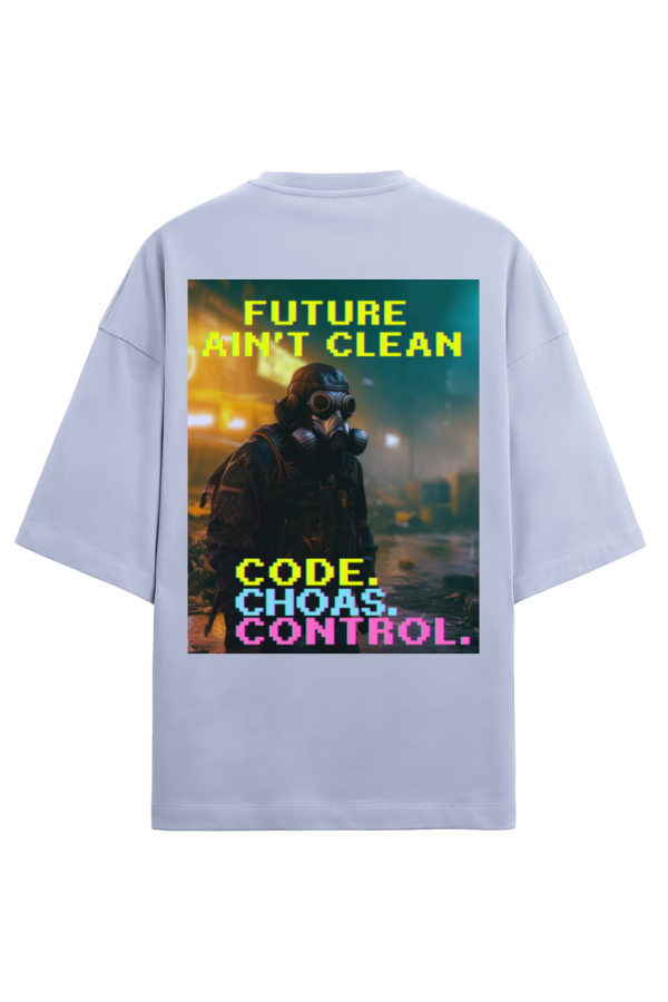 Code. Chaos. Control Cyberpunk Unisex Oversized T-Shirt - Image 2