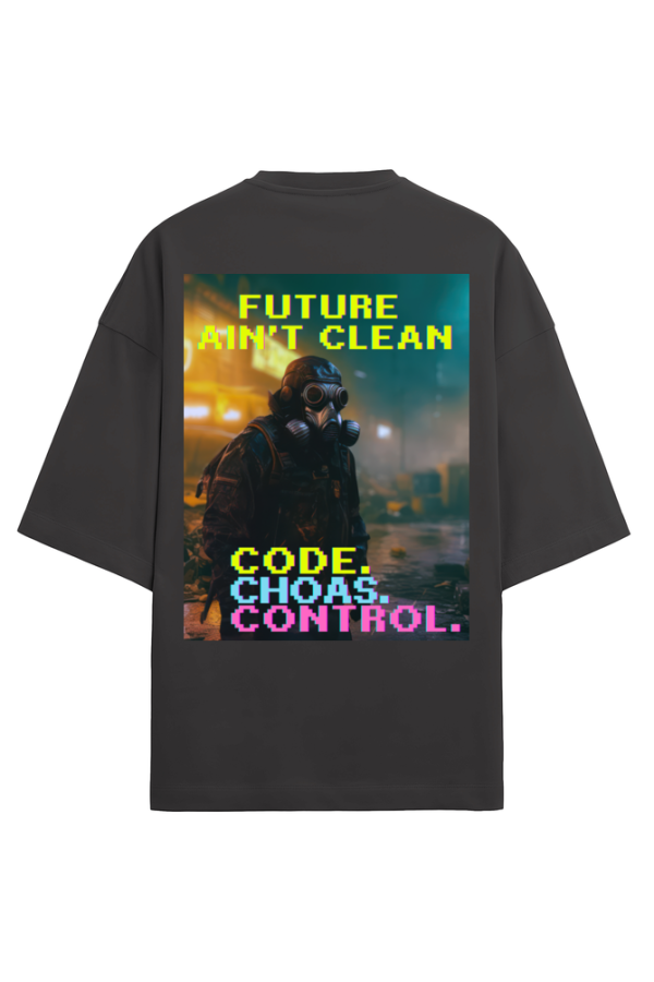Code. Chaos. Control Cyberpunk Unisex Oversized T-Shirt - Image 5