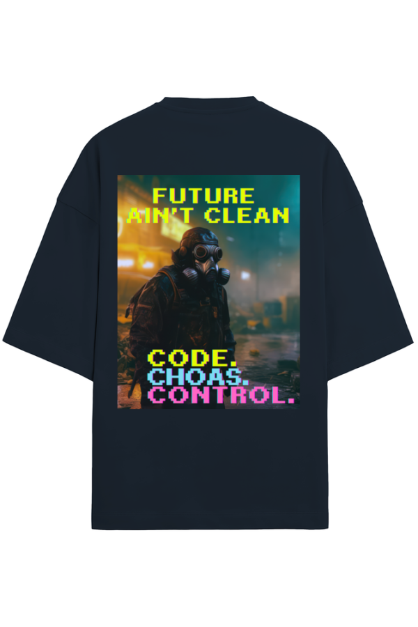 Code. Chaos. Control Cyberpunk Unisex Oversized T-Shirt - Image 4