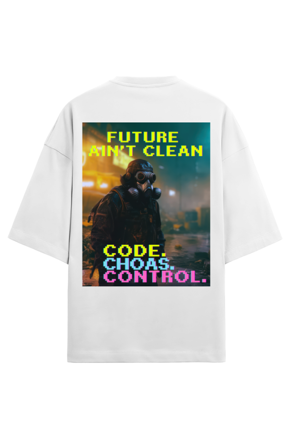 Code. Chaos. Control Cyberpunk Unisex Oversized T-Shirt - Image 6